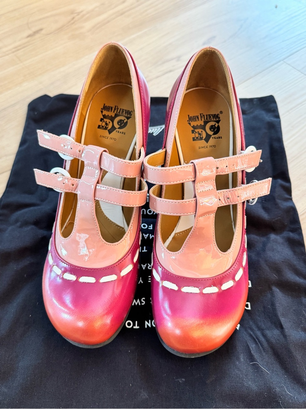 John Fluevog Pink Ombre Mary Janes